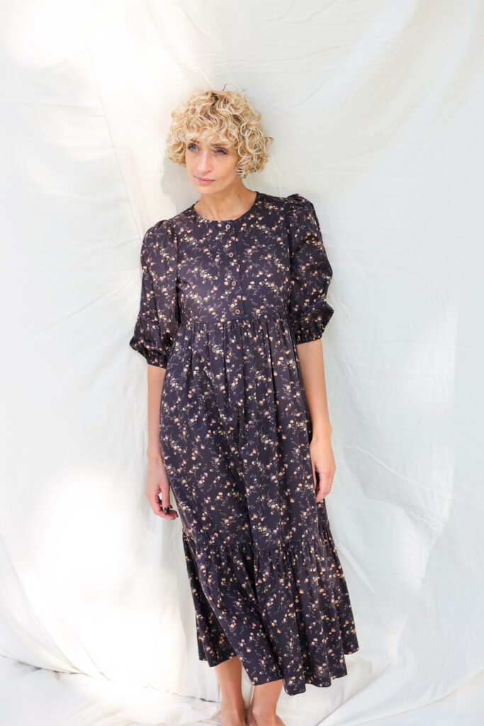 Maxi flower print cotton dress - Image 4