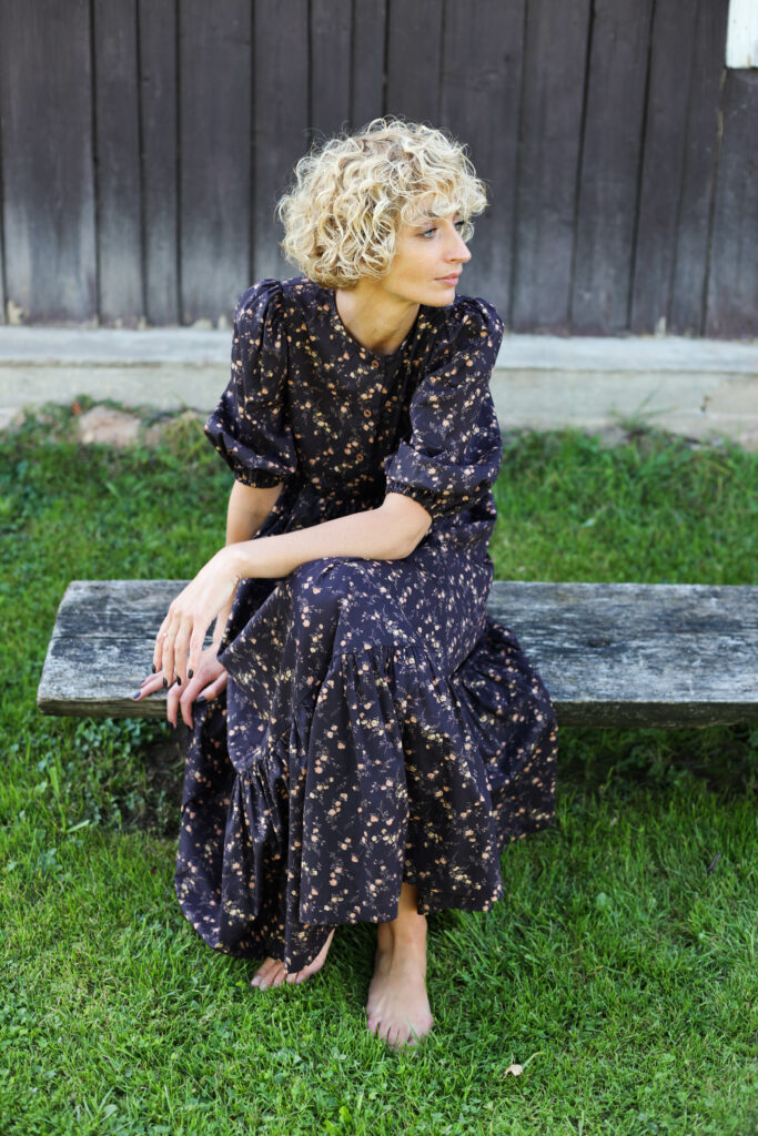 Maxi flower print cotton dress - Image 6
