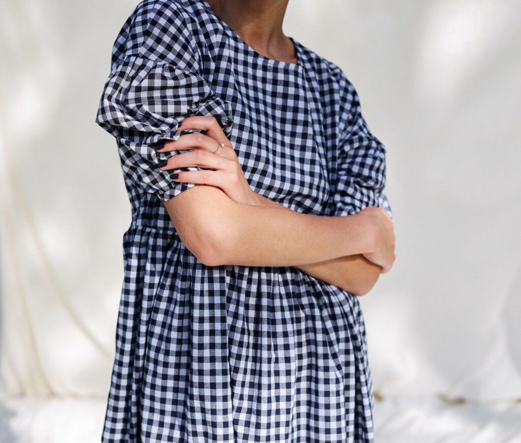 Cotton loose fit check dress - Image 6