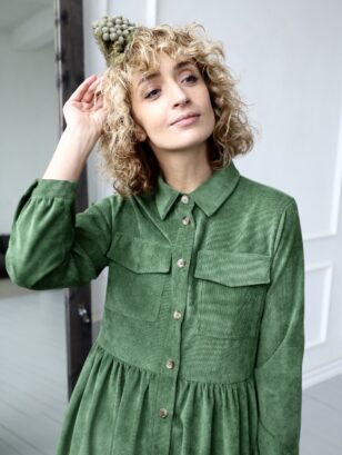 Needlecord shirt dress | Dress | Sustainable clothing | OffOn clothing