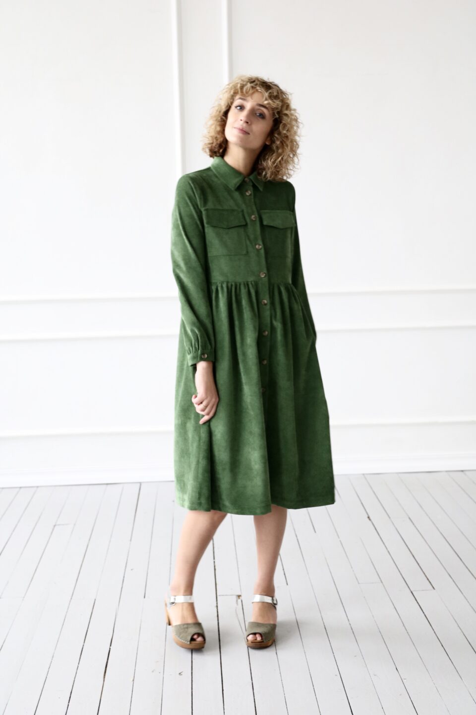Needlecord shirt dress - Image 1