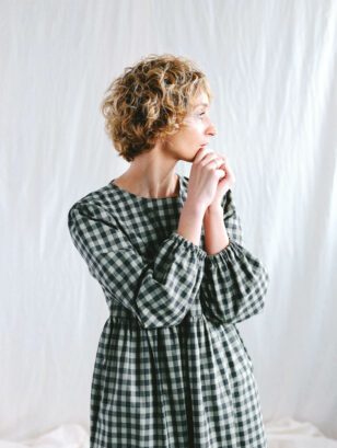 Gingham organic cotton dress Emma | Dress | Sustainable clothing | OffOn clothing