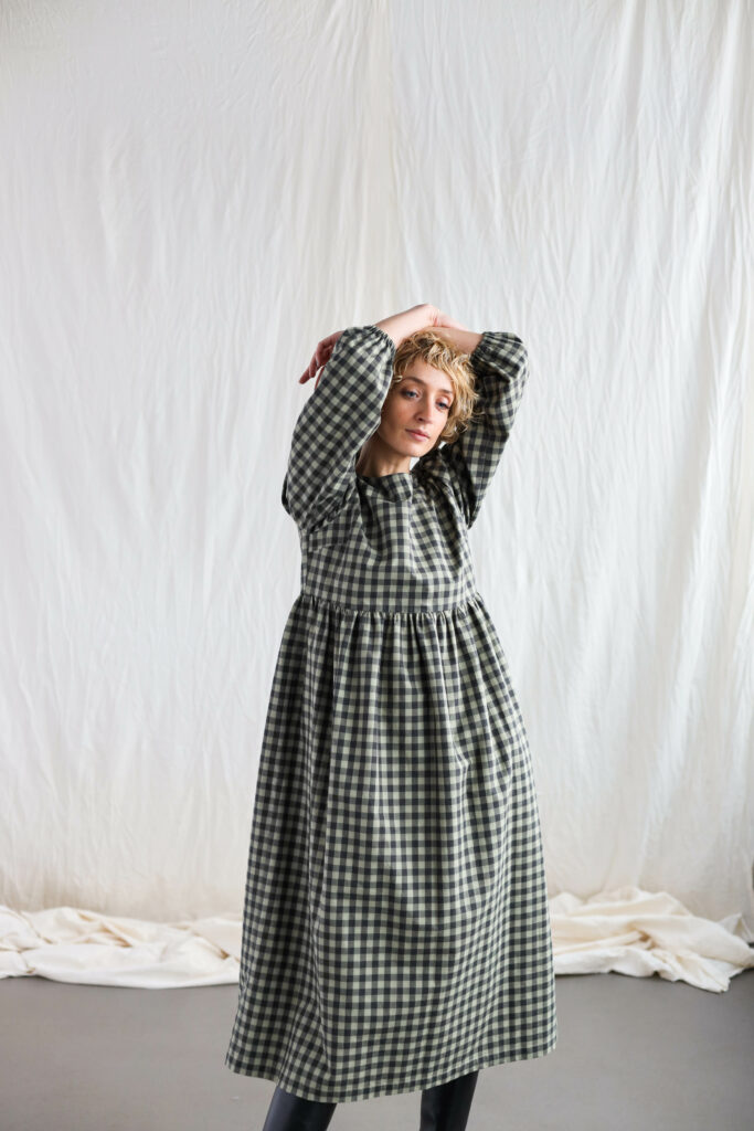 Gingham organic cotton dress Emma - Image 1