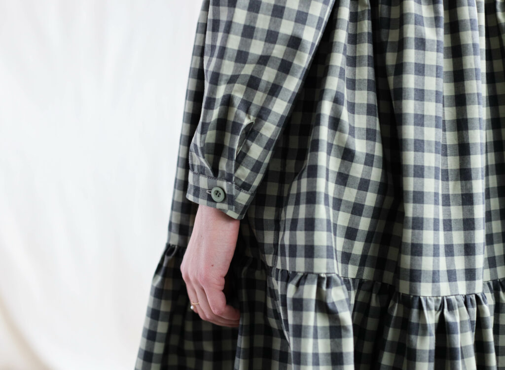Gingham organic cotton tiered dress LOUISE - Image 5