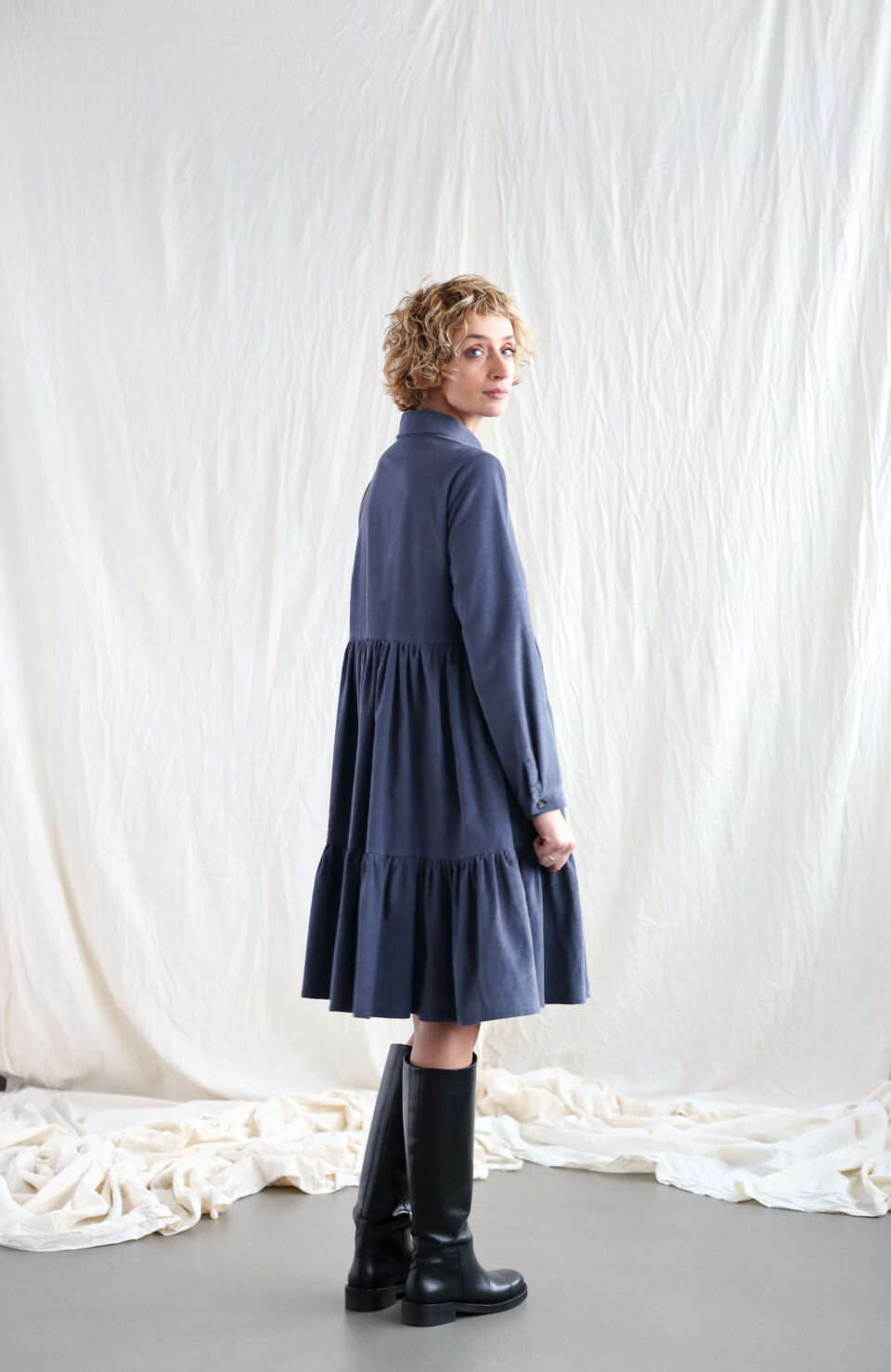 Needlecord tiered dress LOUISE - Image 2