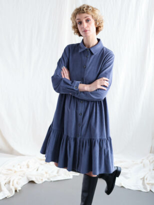Needlecord tiered dress LOUISE | Dress | Sustainable clothing | OffOn clothing