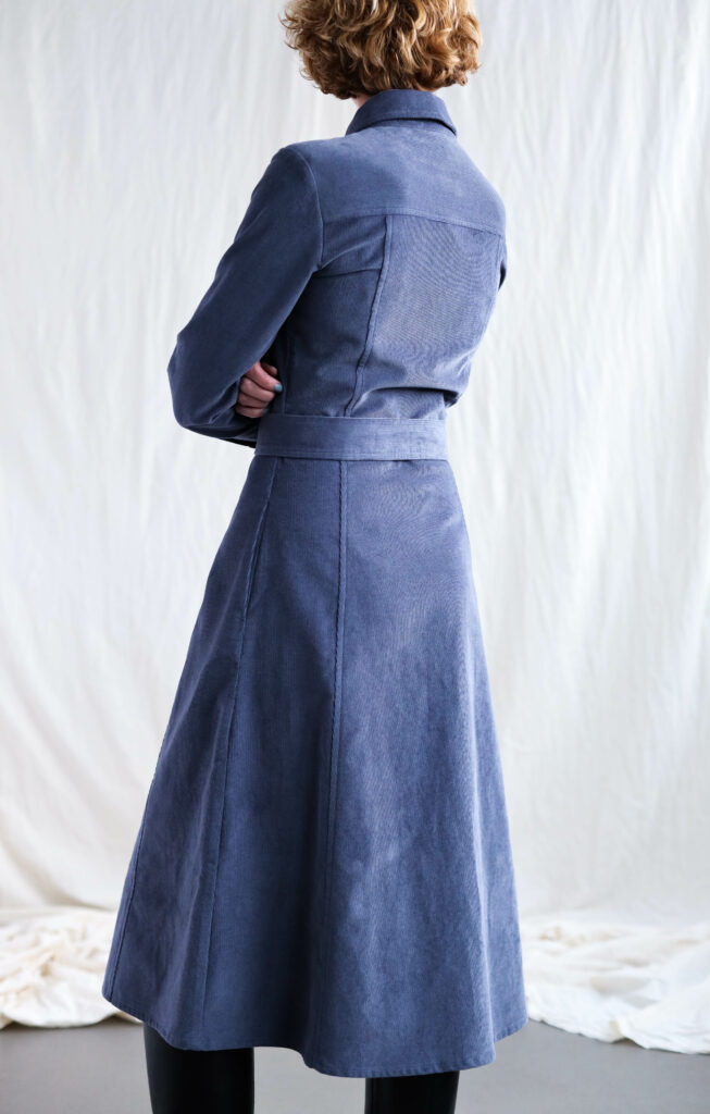 A-line denim blue needlecord dress Bonnie - Image 2