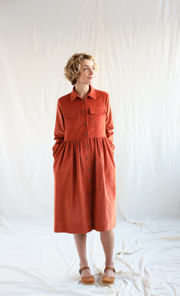 Needlecord long sleeve shirt dress - Image 1