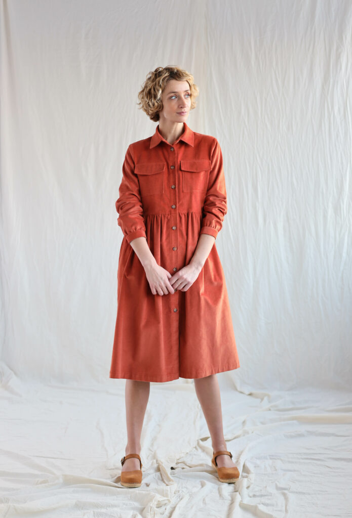 Needlecord long sleeve shirt dress - Image 3