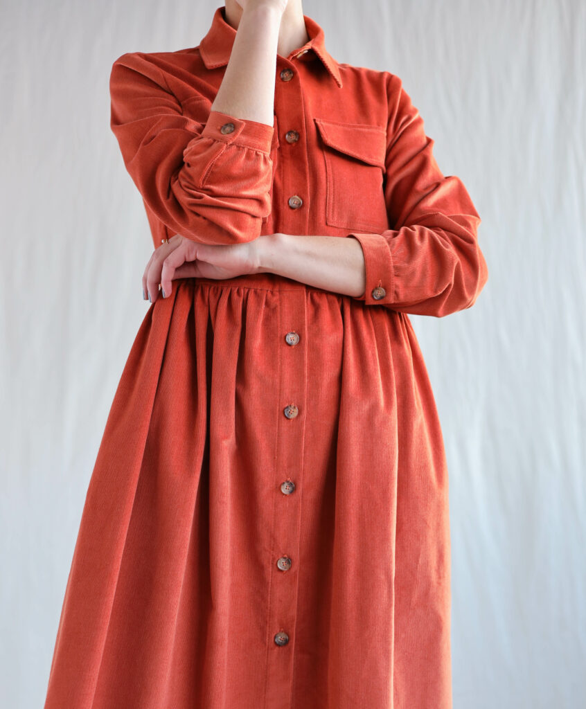 Needlecord long sleeve shirt dress - Image 5