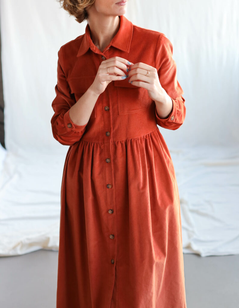 Needlecord long sleeve shirt dress - Image 2