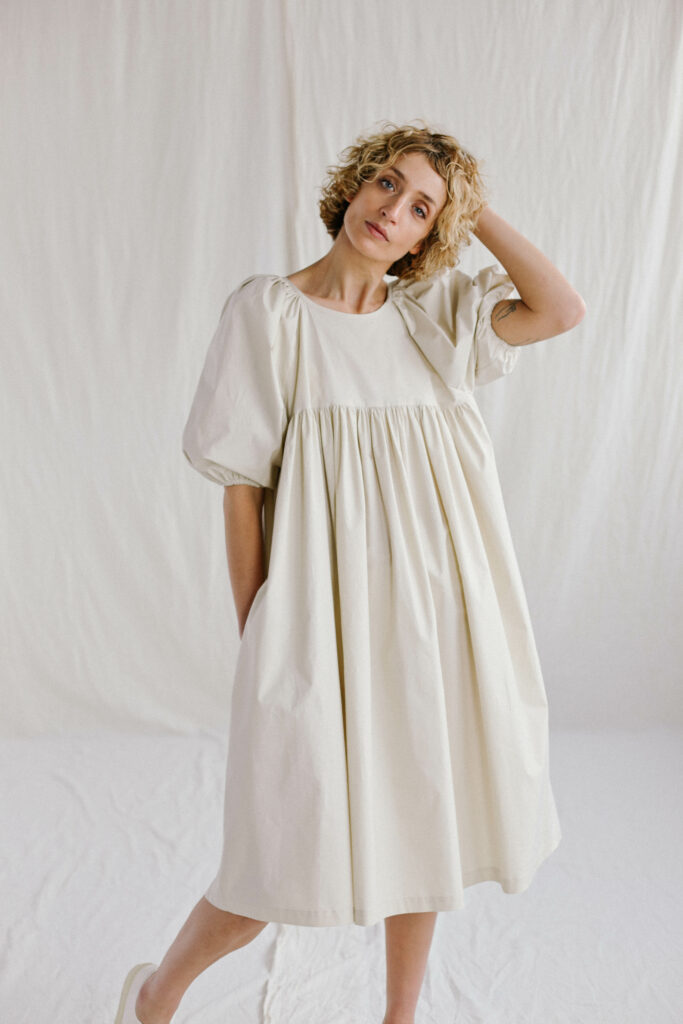 Empire waist puffy sleeve dress BELLE - Image 3