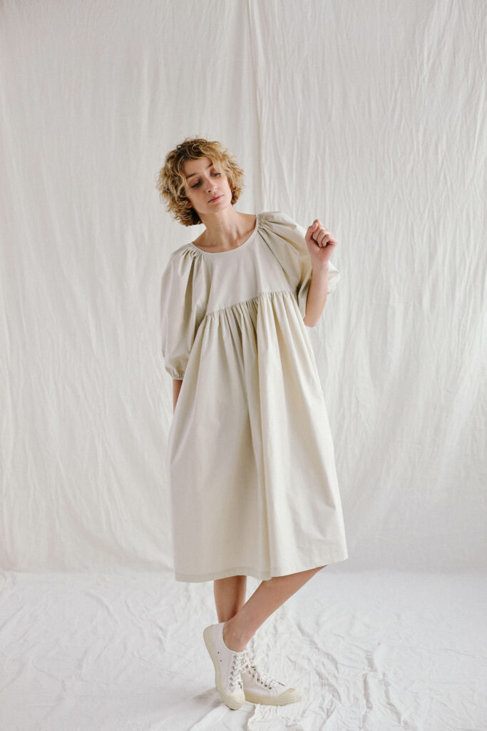 Empire waist puffy sleeve dress BELLE - Image 1
