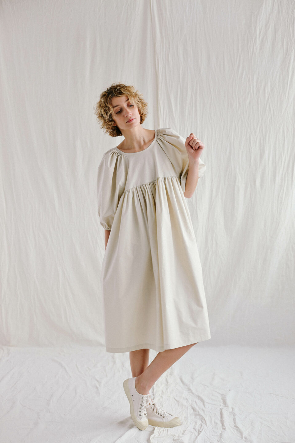 Empire waist puffy sleeve dress BELLE - Image 1