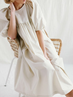 Empire waist puffy sleeve dress BELLE | Dress | Sustainable clothing | OffOn clothing