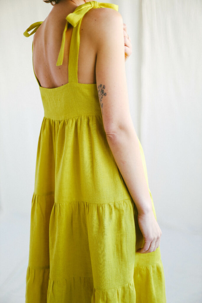 Tie-strap linen dress BLANCHE - Image 1