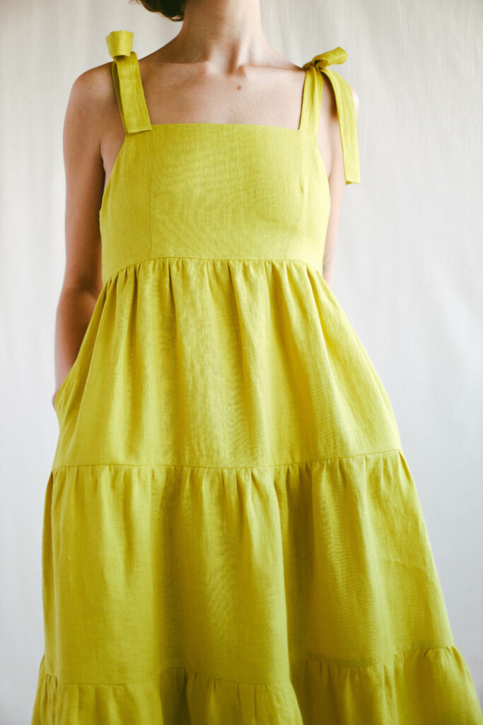 Tie-strap linen dress BLANCHE - Image 2
