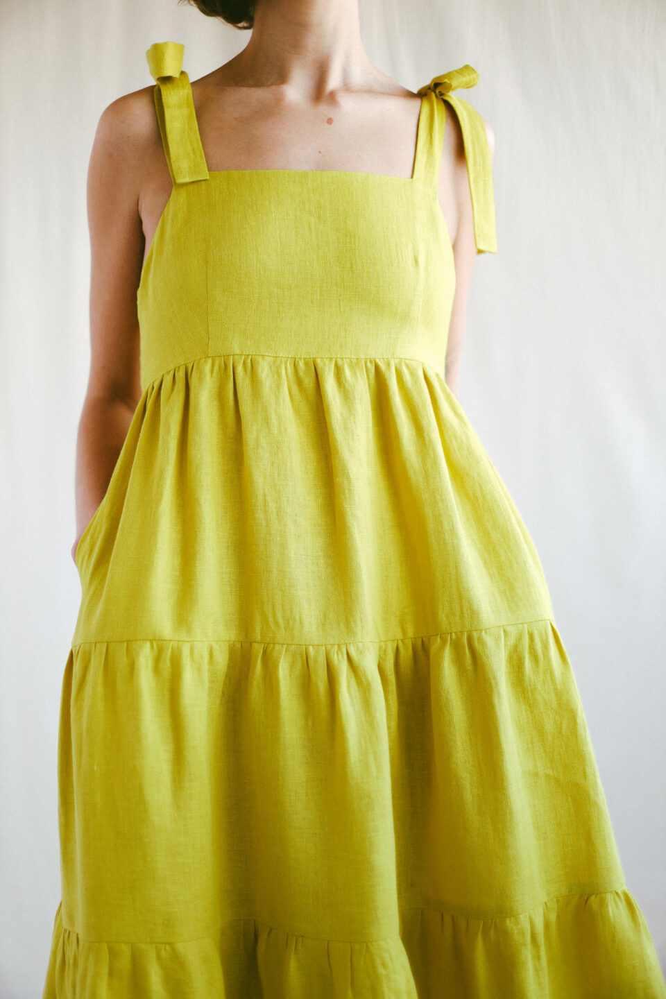 Tie-strap linen dress BLANCHE - Image 2