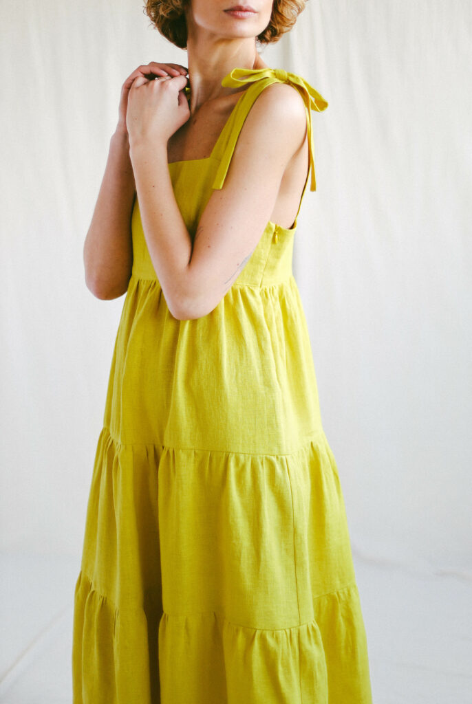 Tie-strap linen dress BLANCHE - Image 4