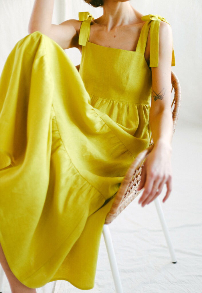 Tie-strap linen dress BLANCHE - Image 5