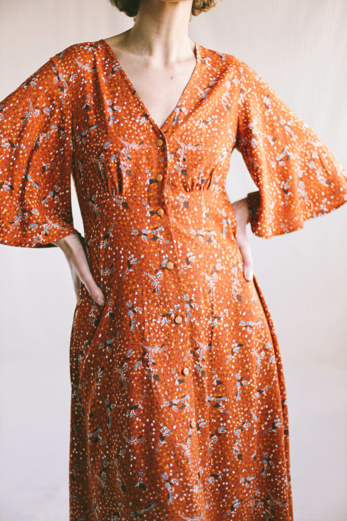 Bell sleeve viscose dress ELISE - Image 5