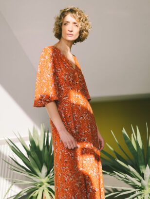 Bell sleeve viscose dress ELISE | Dress | Sustainable clothing | OffOn clothing