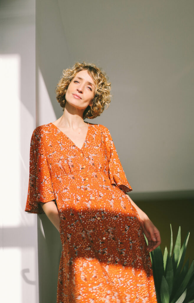 Bell sleeve viscose dress ELISE - Image 1