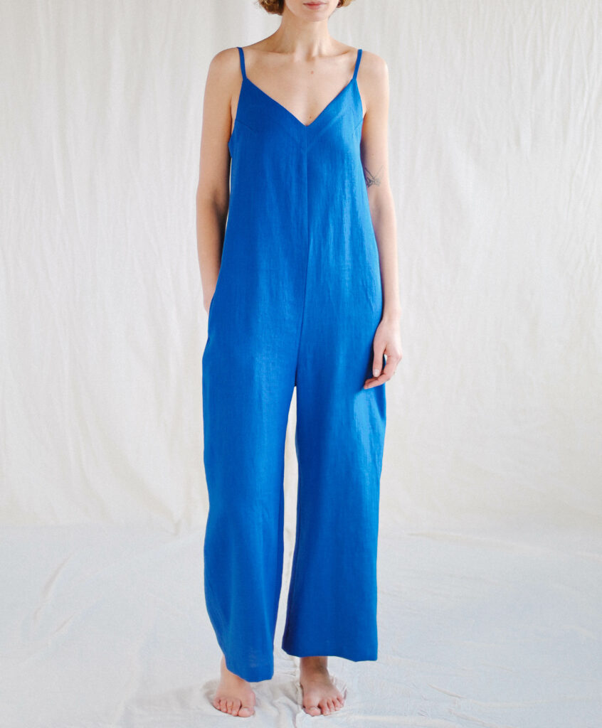 Linen sleeveless wide leg summer jumpsuit MANON - Image 2