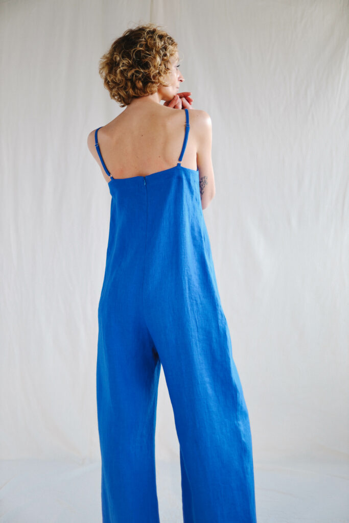 Linen sleeveless wide leg summer jumpsuit MANON - Image 3