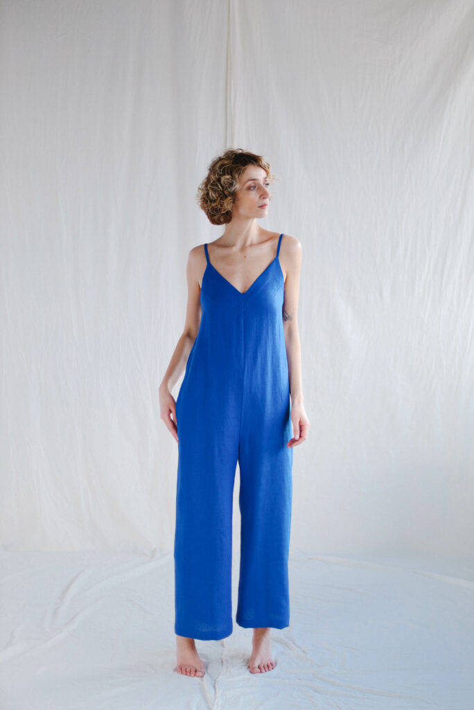 Linen sleeveless wide leg summer jumpsuit MANON - Image 5