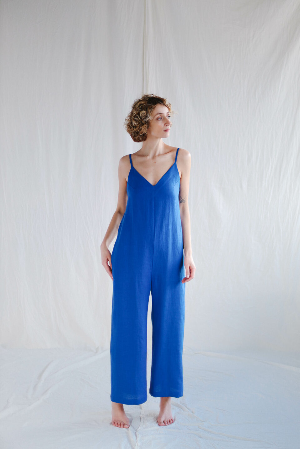 Linen sleeveless wide leg summer jumpsuit MANON - Image 5