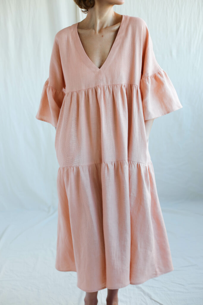 Linen Tiered Dress ADELE - Image 3