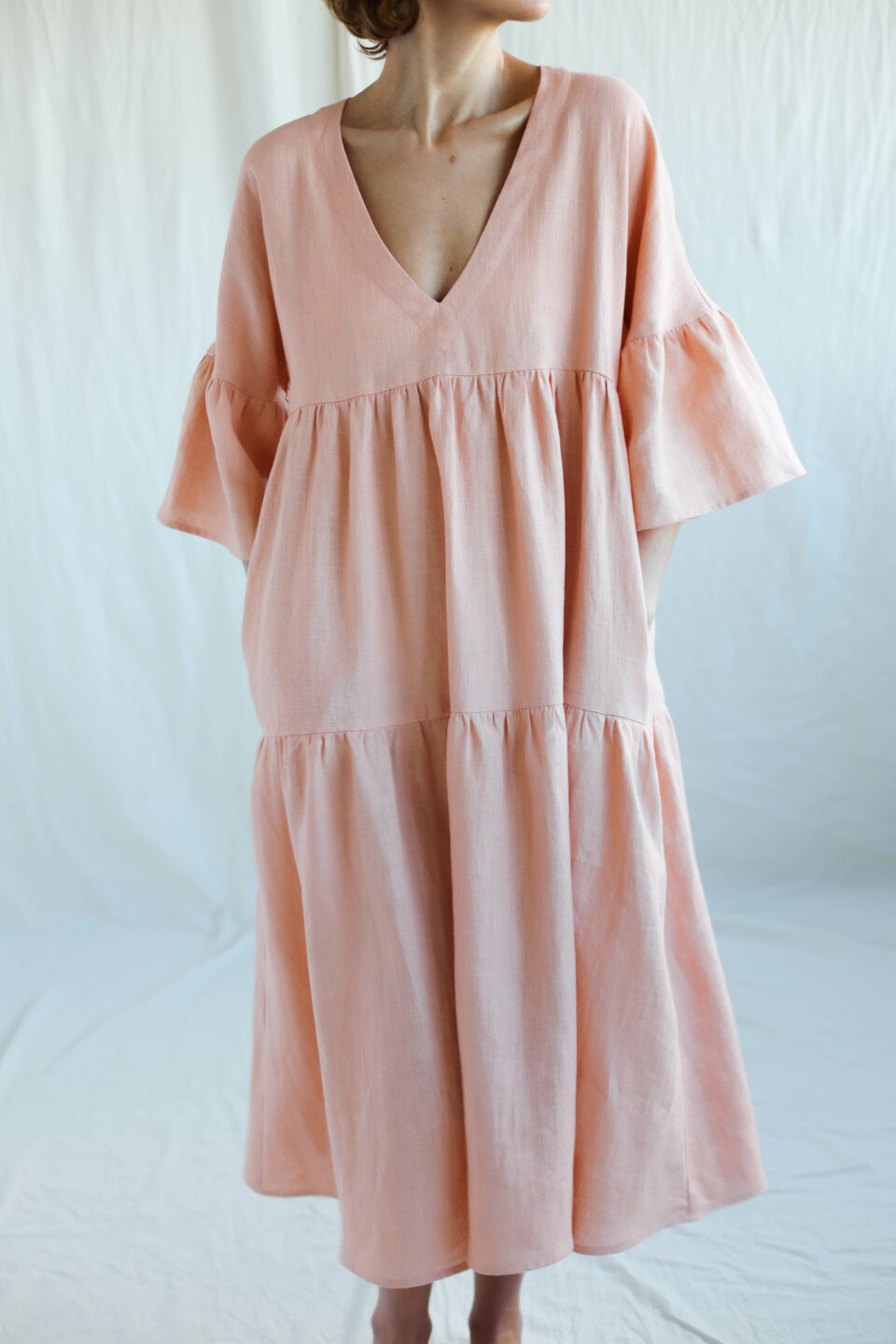 Linen Tiered Dress ADELE - Image 3