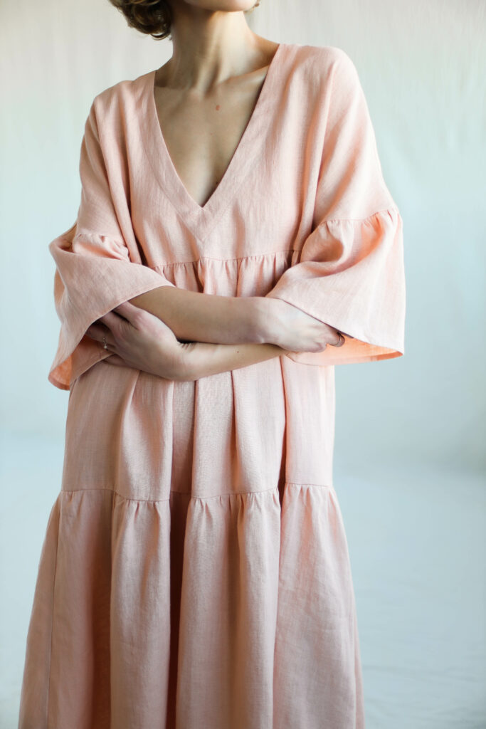 Linen Tiered Dress ADELE - Image 1
