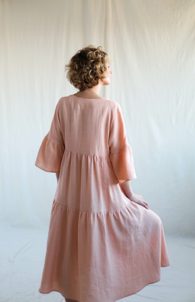 Linen Tiered Dress ADELE - Image 2