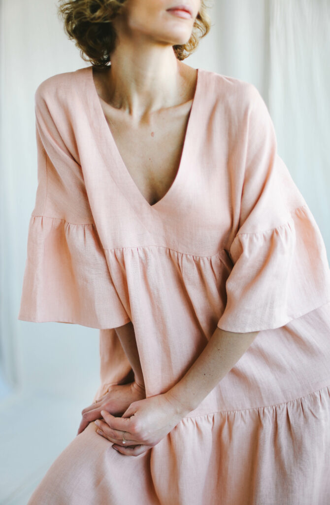 Linen Tiered Dress ADELE - Image 4