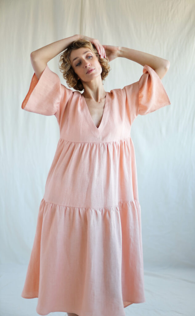 Linen Tiered Dress ADELE - Image 5