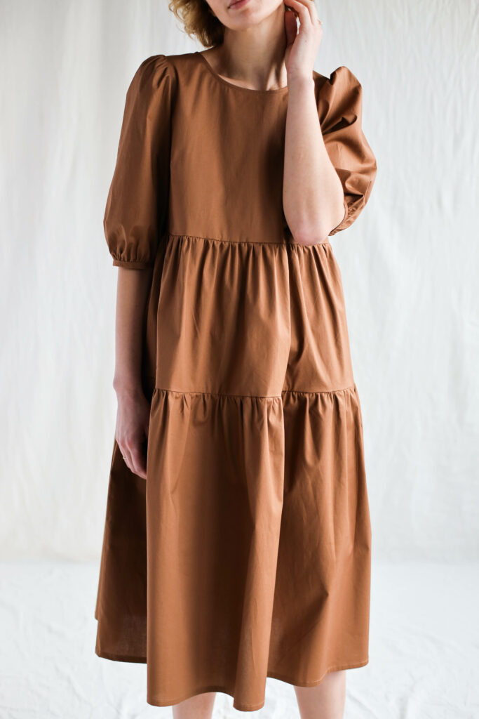 Puff sleeve tiered cotton dress JULIETTE - Image 2