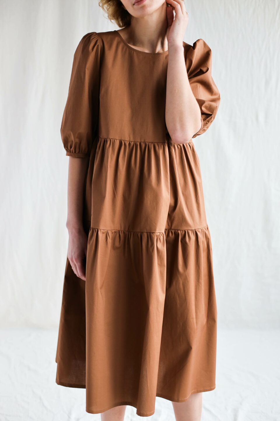 Puff sleeve tiered cotton dress JULIETTE - Image 2