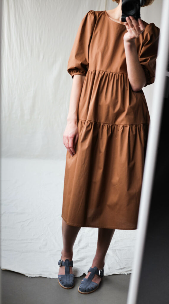 Puff sleeve tiered cotton dress JULIETTE - Image 4