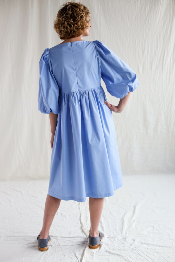 Empire waist sky blue cotton dress - Image 2