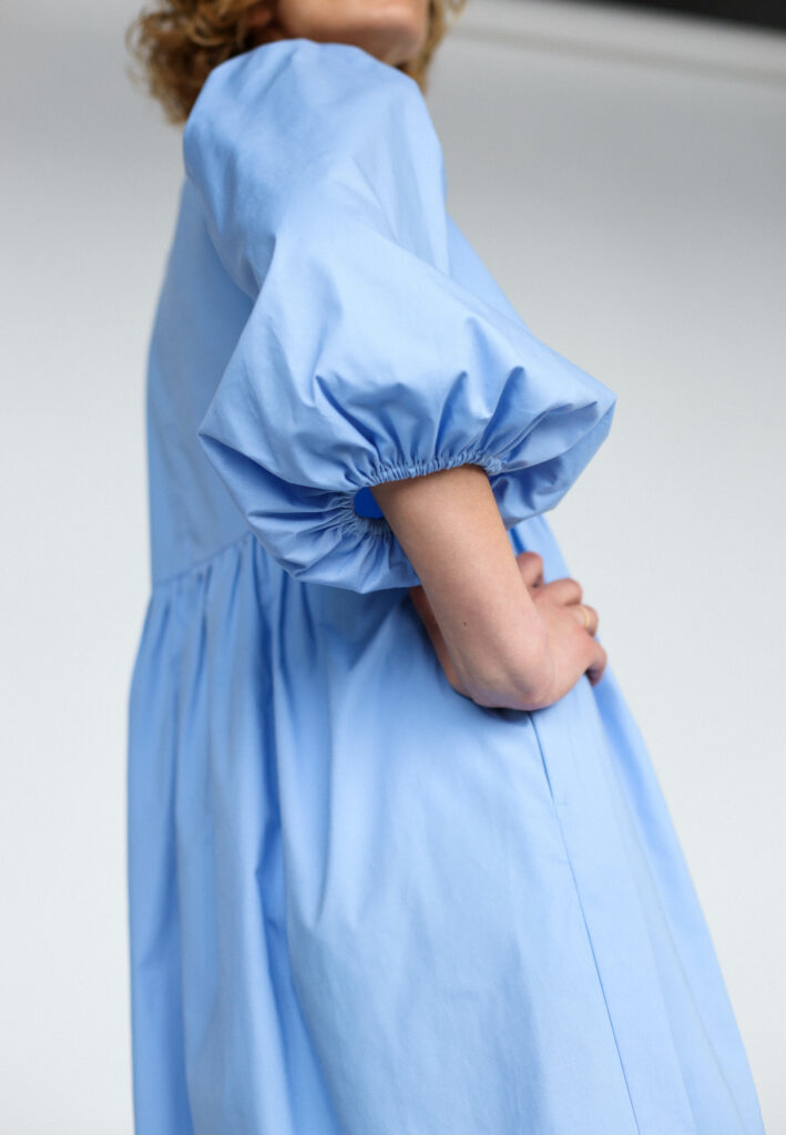 Empire waist sky blue cotton dress - Image 1