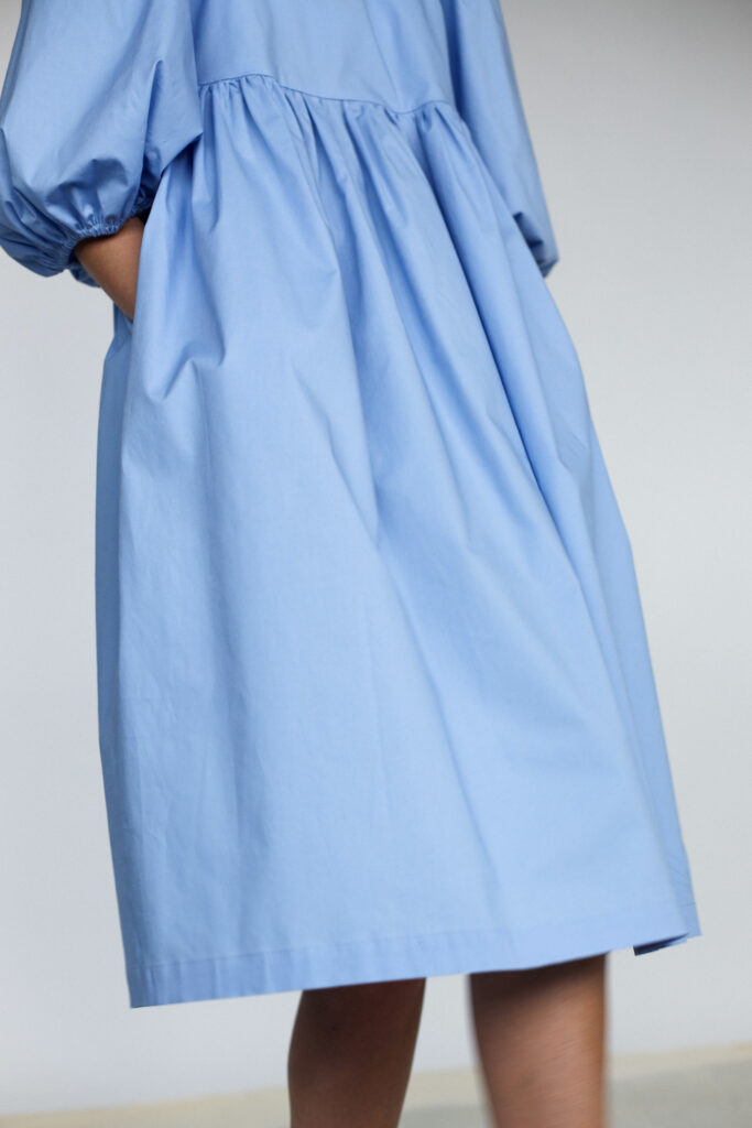 Empire waist sky blue cotton dress - Image 3