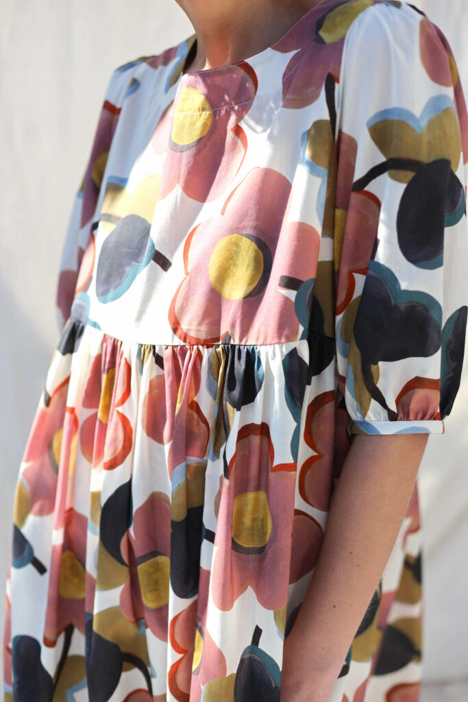 Silky cotton puff sleeve dress SUMMER OF LOVE - Image 2