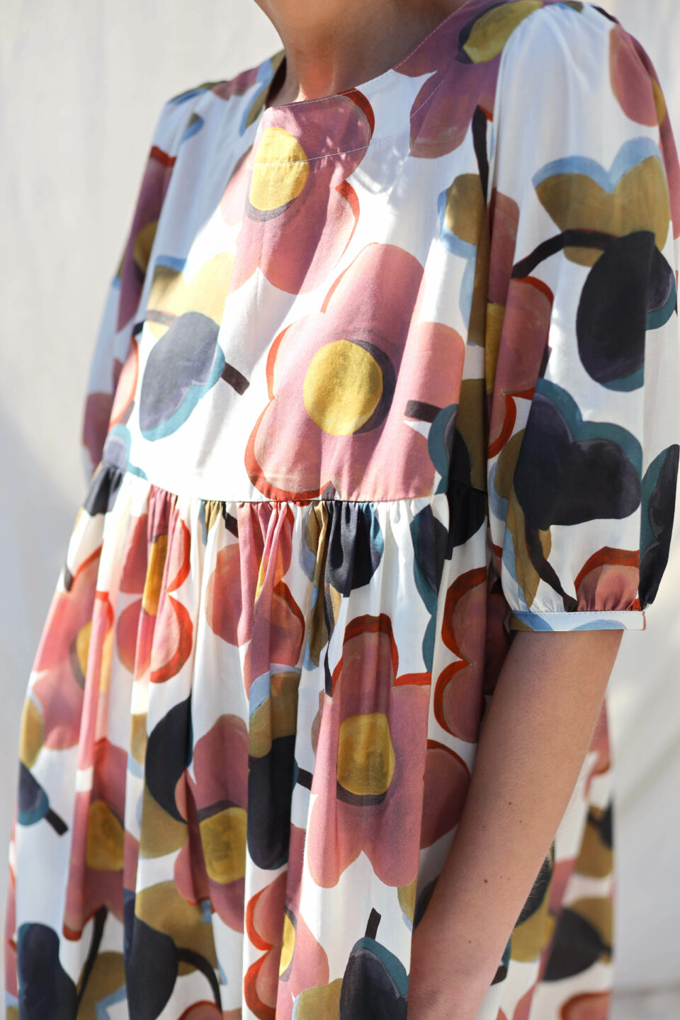Silky cotton puff sleeve dress SUMMER OF LOVE - Image 2