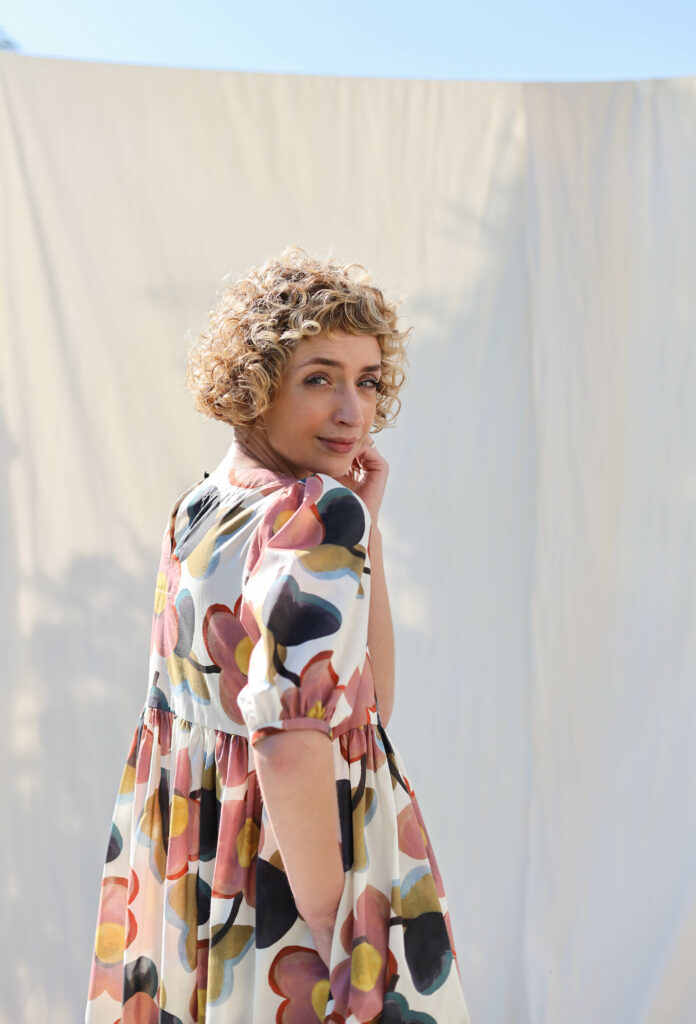 Silky cotton puff sleeve dress SUMMER OF LOVE - Image 5