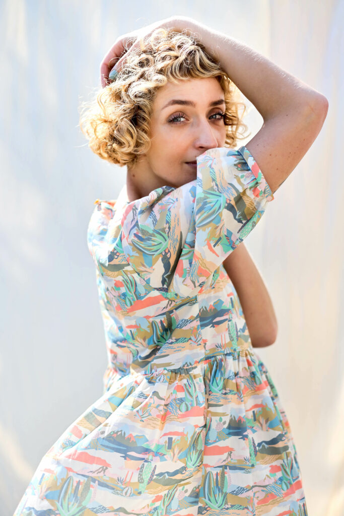 Silky cotton puff sleeve dress NIRVANA - Image 5