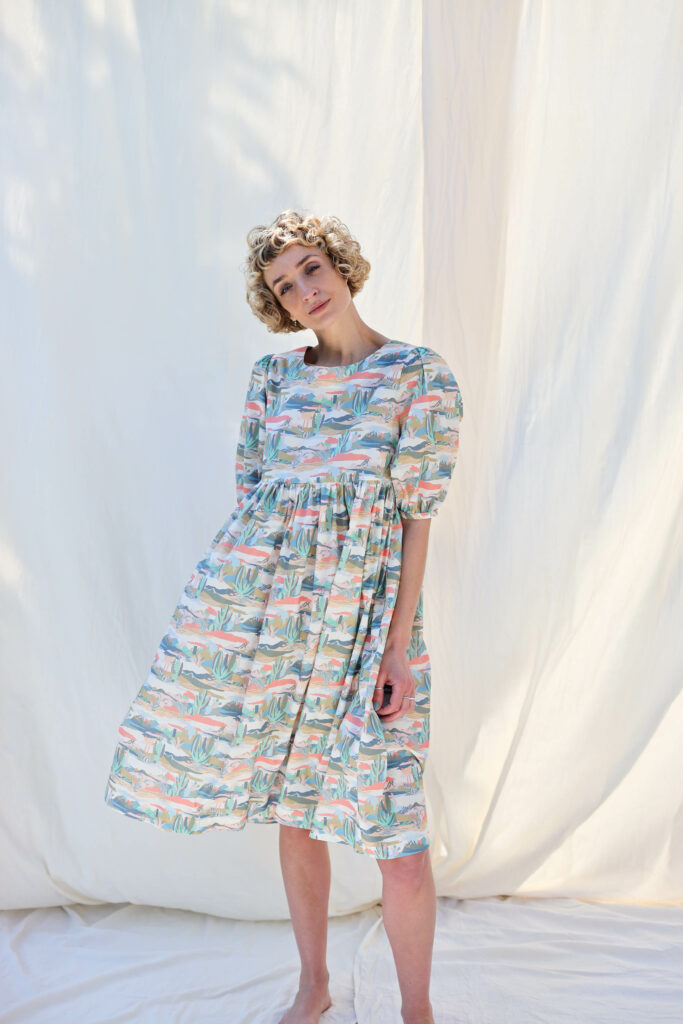 Silky cotton puff sleeve dress NIRVANA - Image 6