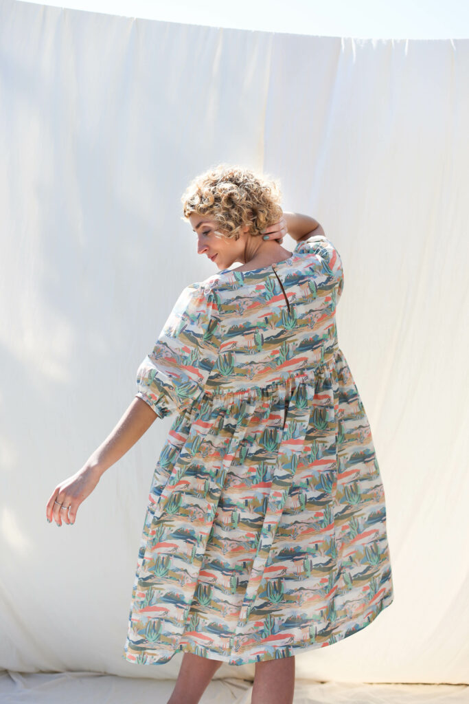Silky cotton puff sleeve dress NIRVANA - Image 7