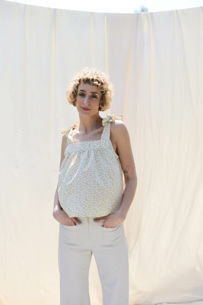 Flower print silky cotton summer top JUNE - Image 5